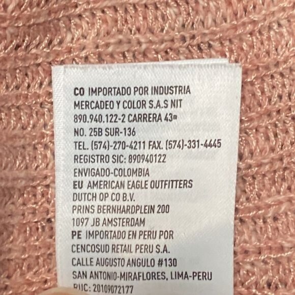 American Eagle Outfitters Knitted Crop Top Tank Peach Loose Fit Hi Lo Sides Sz M - Picture 8 of 9